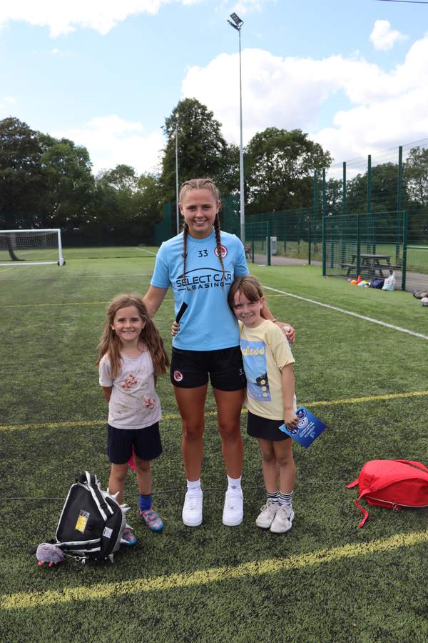 Girls at a uSports girls only football holiday camp