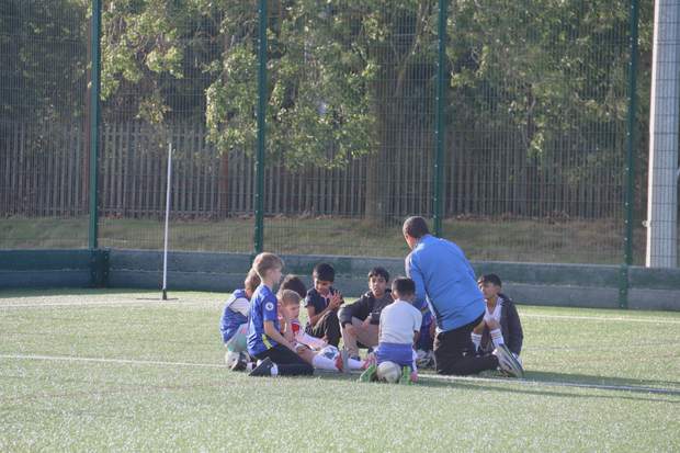 Children at a uSports football development centre session